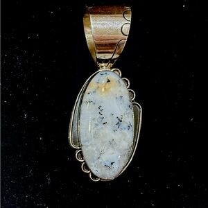 Mine Finds by Jay King White Buffalo Turquoise (or dendritic opal) Pendant - DTR
